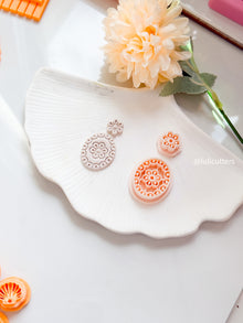 Vintage Çiçekli Oval Küpe Kalıbı