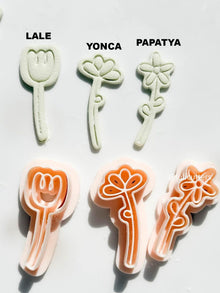 El Çizimi Çiçek Kalıp Seti, Lale, Yonca, Papatya – 3 Parça