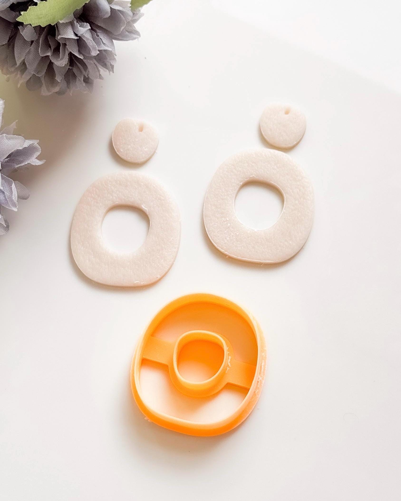 Organic Hoop Polymer Clay Cutter: Modern Earring Jewelry Tool