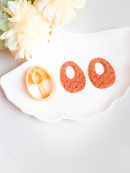 Organic Oval Drop Polymer Clay Cutter Textured Earring Jewelry Making Tool
