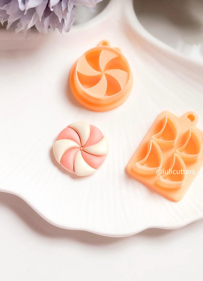 Peppermint Candy Earring Clay Cutter Set: Polymer Clay Jewelry Making