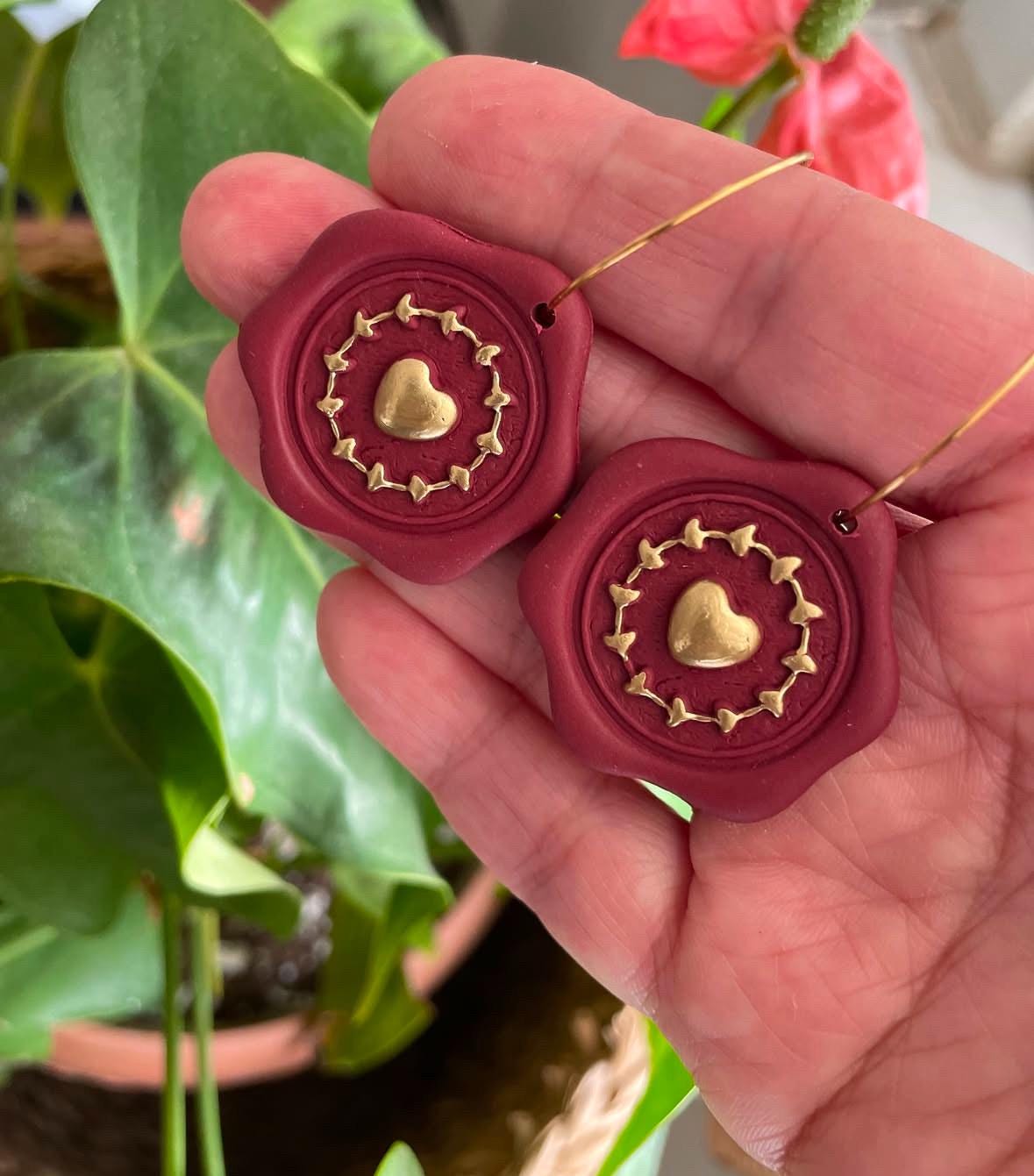 Heart Stamp Polymer Clay Earring Cutters: Embossed Jewelry Making Set