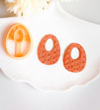 Organic Oval Drop Polymer Clay Cutter Textured Earring Jewelry Making Tool