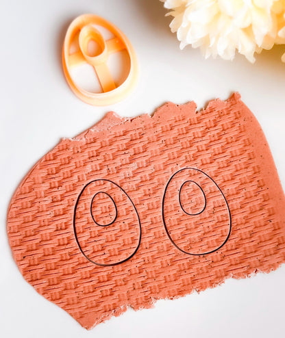 Organic Oval Drop Polymer Clay Cutter Textured Earring Jewelry Making Tool