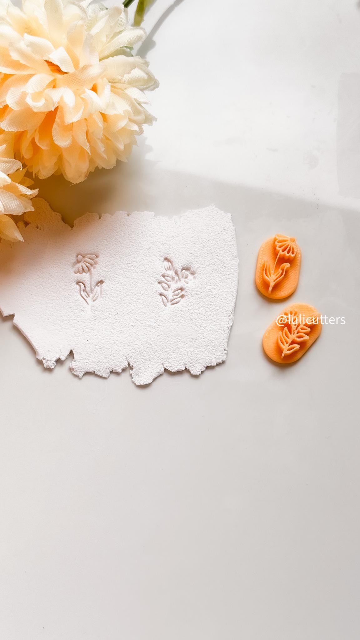 Floral Pattern Stamp Cutter Set: Polymer Clay Jewelry Making