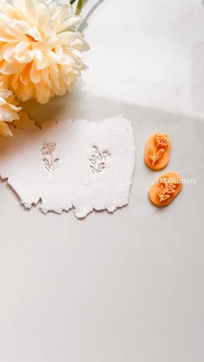 Floral Pattern Stamp Cutter Set: Polymer Clay Jewelry Making