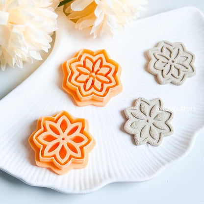 Geometric Floral Cutter Set Emboss & Deboss Polymer Clay Cutters