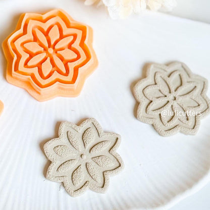 Geometric Floral Cutter Set Emboss & Deboss Polymer Clay Cutters