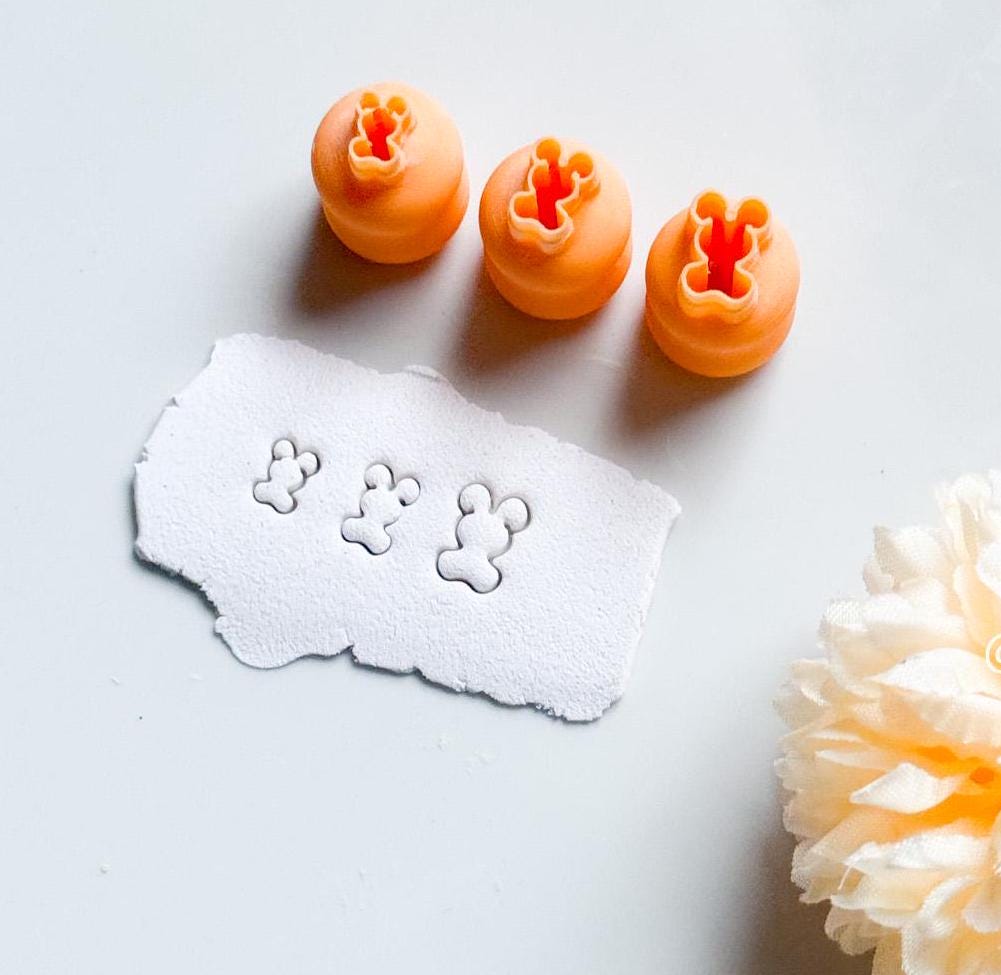 Micro Bunny Polymer Clay Cutter Set: Miniature Rabbit Cutters (8mm, 10mm, 12mm)