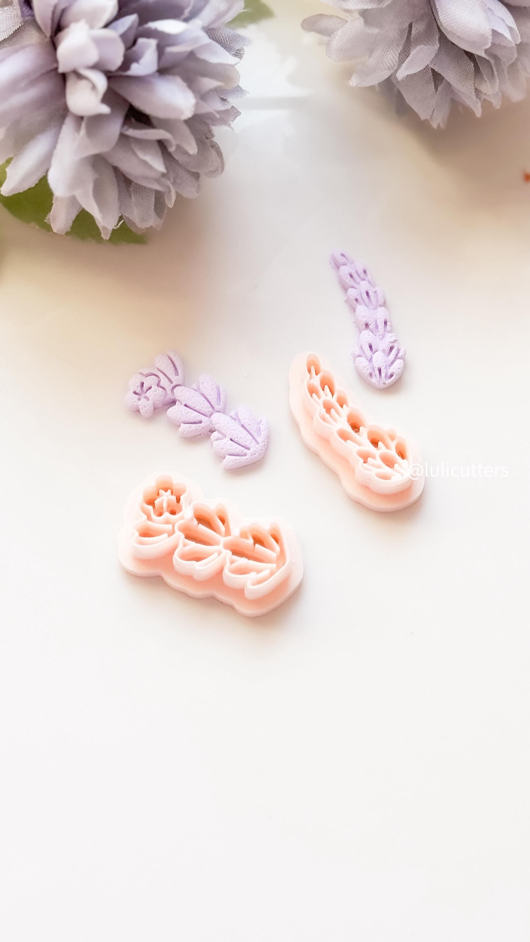 Lavender & Wildflower Clay Cutter Set: Floral Jewelry Making Tools