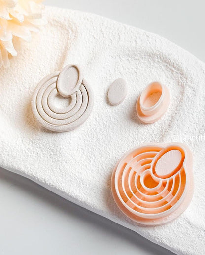 Layered Arch Oval Polymer Clay Cutter: Modern Jewelry Design