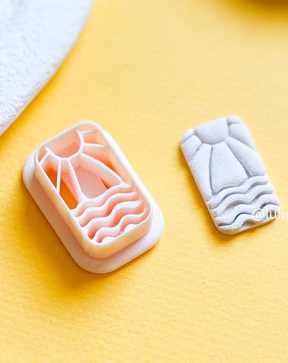Sunset Ocean Polymer Clay Earring Cutter: Coastal Summer Design