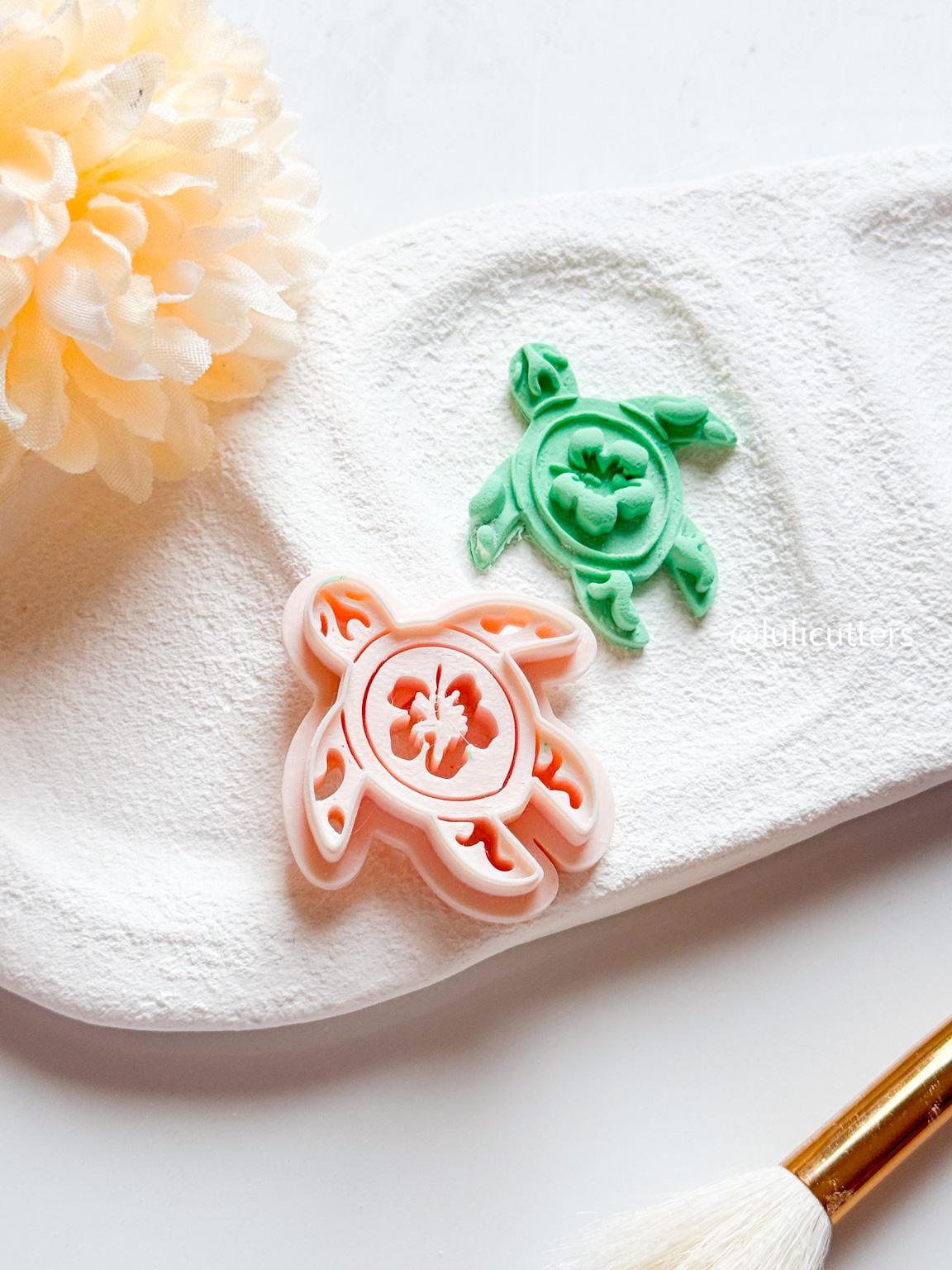 Sea Turtle Clay Cutter with Imprint Ocean Animal Earring Cutter
