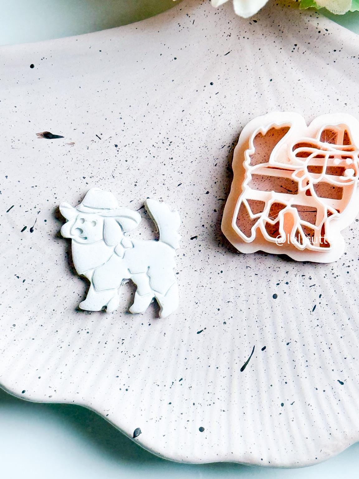 Cowboy Dog Clay Cutter: Western Animal Earring Charm with Imprint