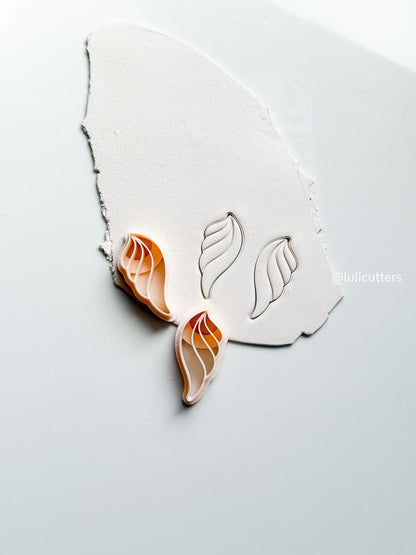 Layered Leaf Earring Cutter Set 2-Piece Polymer Clay Cutter with Vein Imprint