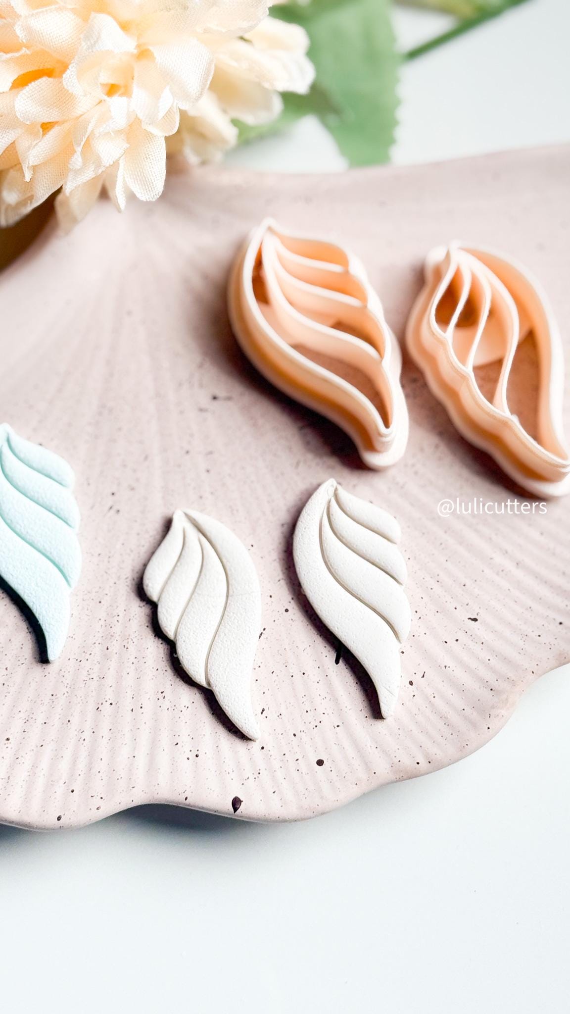 Layered Leaf Earring Cutter Set 2-Piece Polymer Clay Cutter with Vein Imprint