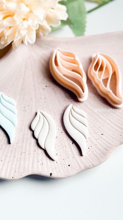 Layered Leaf Earring Cutter Set 2-Piece Polymer Clay Cutter with Vein Imprint