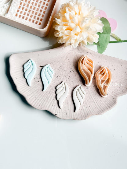 Layered Leaf Earring Cutter Set 2-Piece Polymer Clay Cutter with Vein Imprint