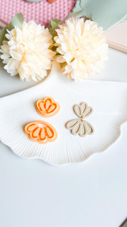 Layered Flower Petal Cutter Set Polymer Clay Earring Cutter with Imprint