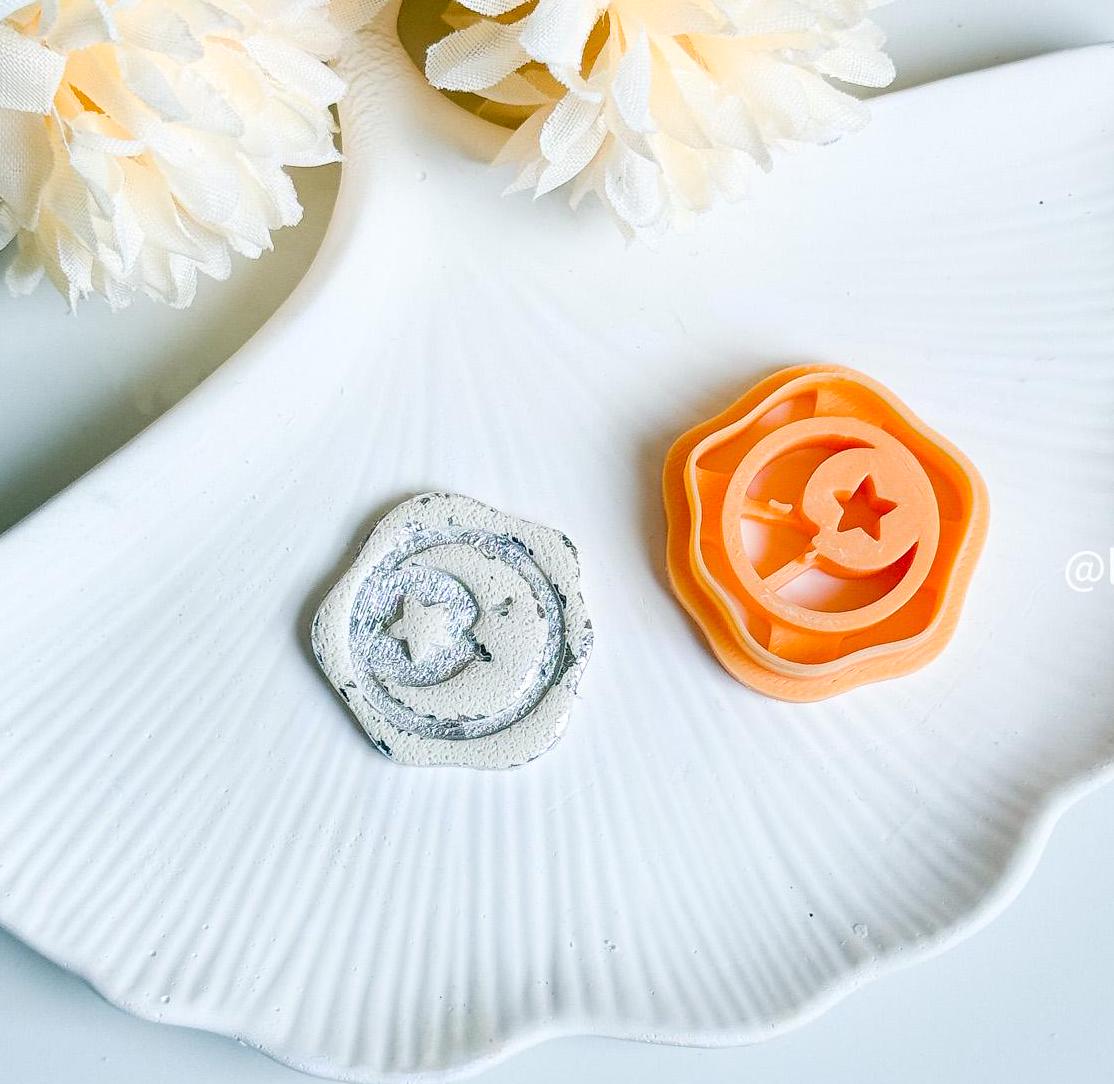 Moon & Star Wax Seal Cutter Polymer Clay Imprint Cutter