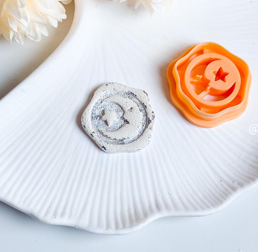 Moon & Star Wax Seal Cutter Polymer Clay Imprint Cutter