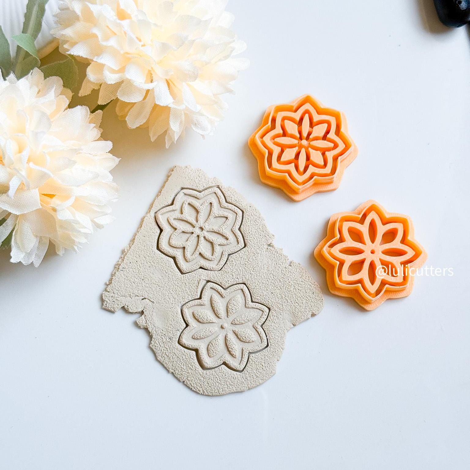Geometric Floral Cutter Set Emboss & Deboss Polymer Clay Cutters