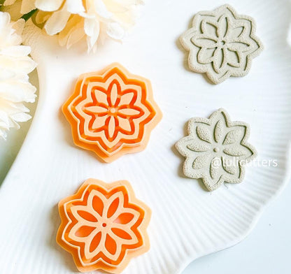 Geometric Floral Cutter Set Emboss & Deboss Polymer Clay Cutters