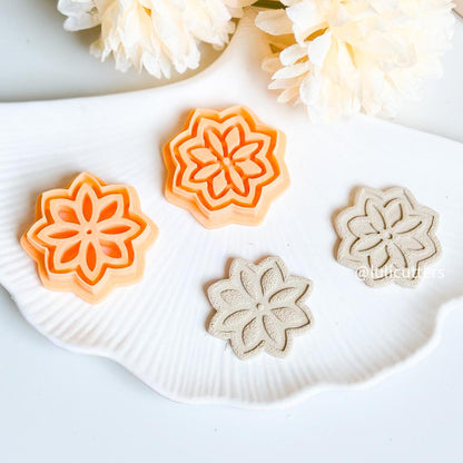 Geometric Floral Cutter Set Emboss & Deboss Polymer Clay Cutters