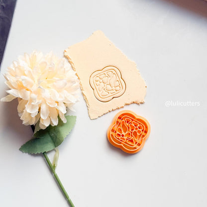Floral Tile Polymer Clay Cutter: Vintage Daisy Imprint, Earring Jewelry