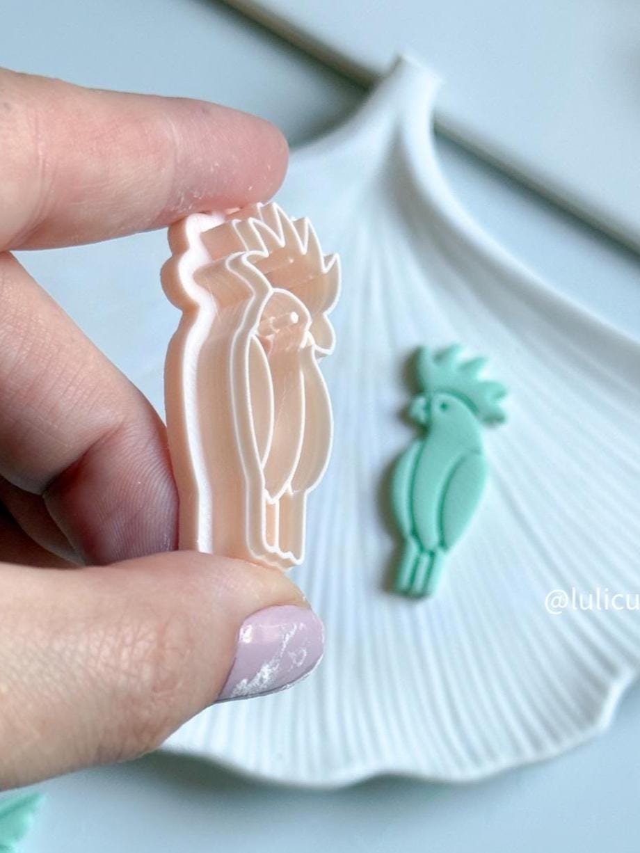 Tropical Parrot Polymer Clay Cutter Imprint for Jungle or Beach Vibes