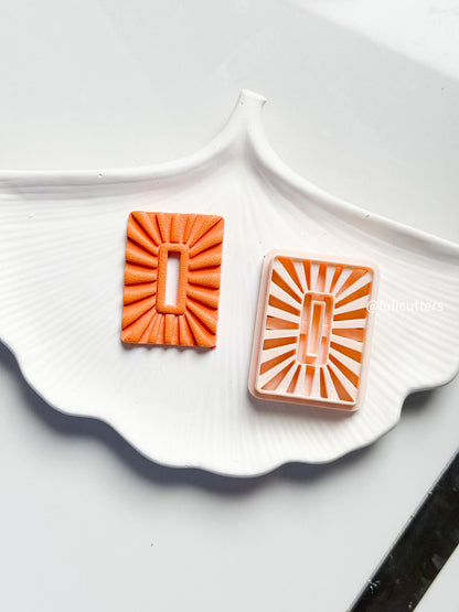 Sunburst Rectangle Clay Cutter: Imprint Earring Tool