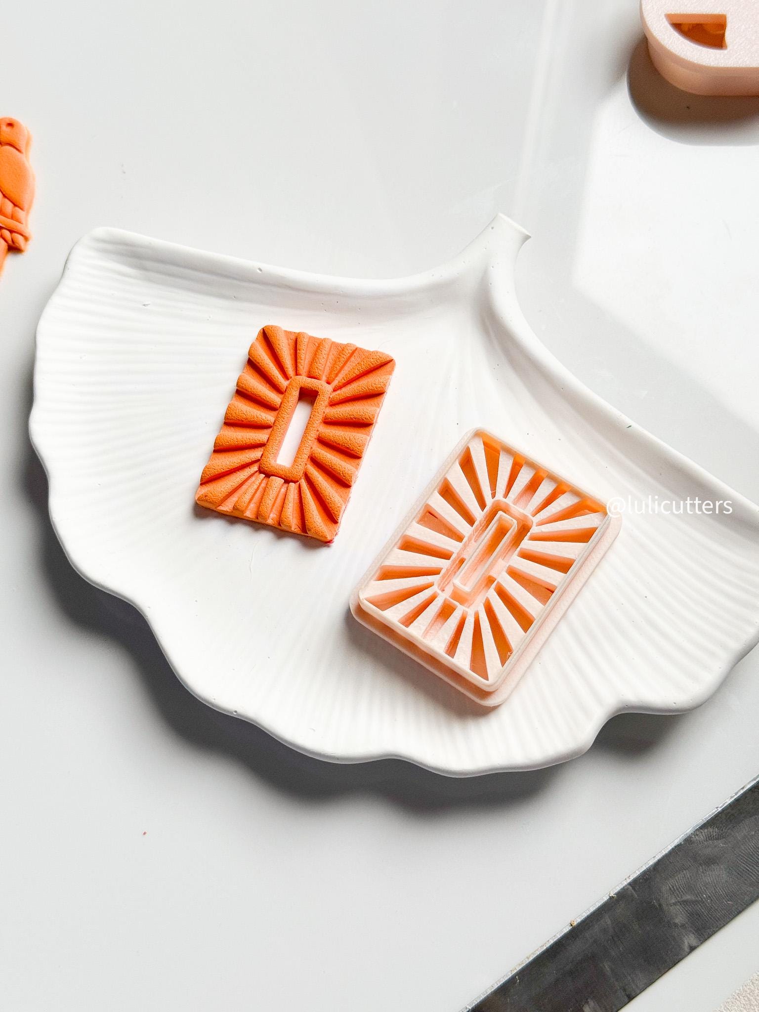 Sunburst Rectangle Clay Cutter: Imprint Earring Tool