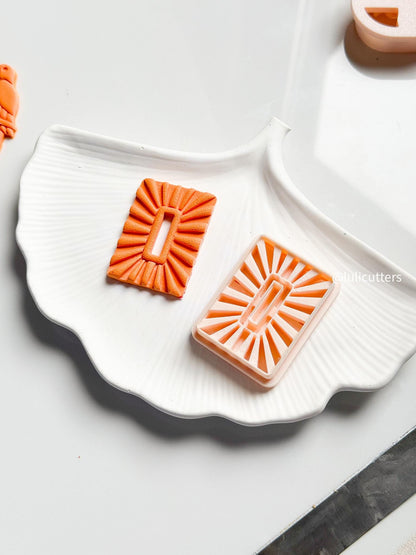 Sunburst Rectangle Clay Cutter: Imprint Earring Tool