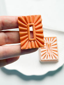 Sunburst Rectangle Clay Cutter: Imprint Earring Tool