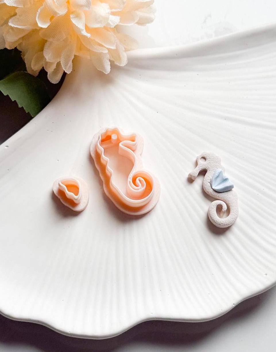 Seahorse Polymer Clay Cutter Set Ocean-Inspired Earrings Ocean-Inspired Shapes