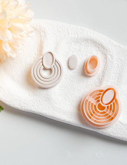 Layered Arch Oval Polymer Clay Cutter: Modern Jewelry Design