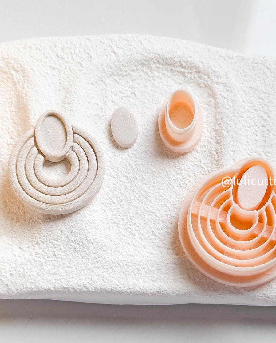 Layered Arch Oval Polymer Clay Cutter: Modern Jewelry Design