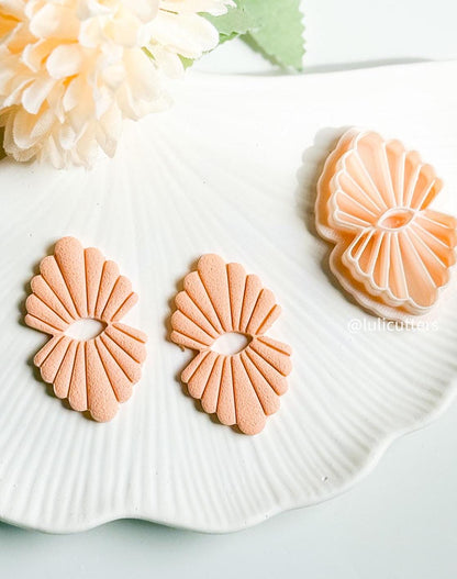 Scallop Shell Clay Cutter: Geometric Fan Earring Mold