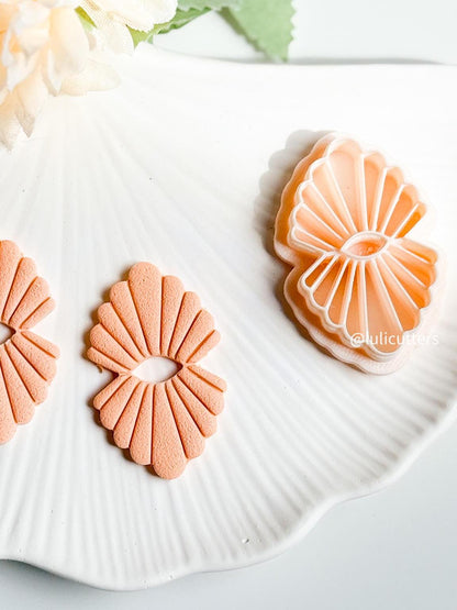 Scallop Shell Clay Cutter: Geometric Fan Earring Mold