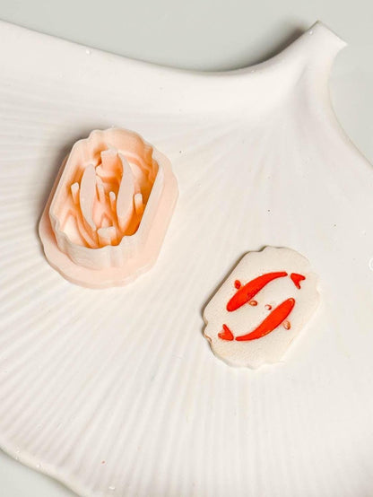Koi Fish Clay Cutter: Ornate Frame, Pisces Earrings