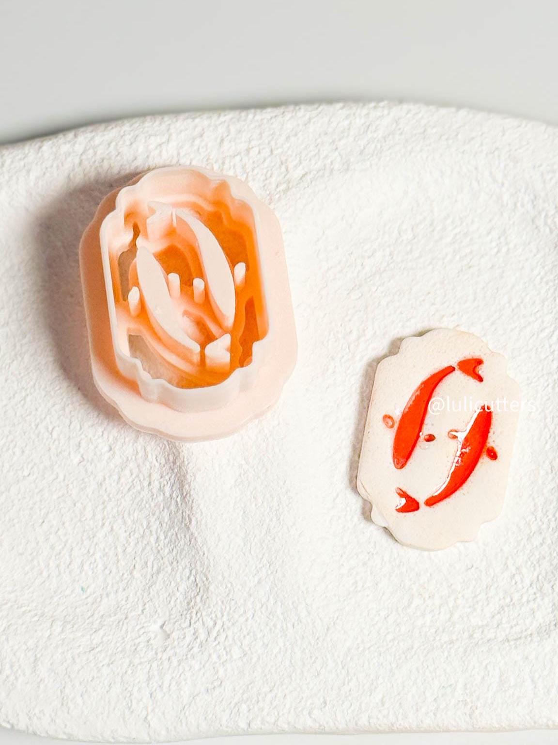 Koi Fish Clay Cutter: Ornate Frame, Pisces Earrings
