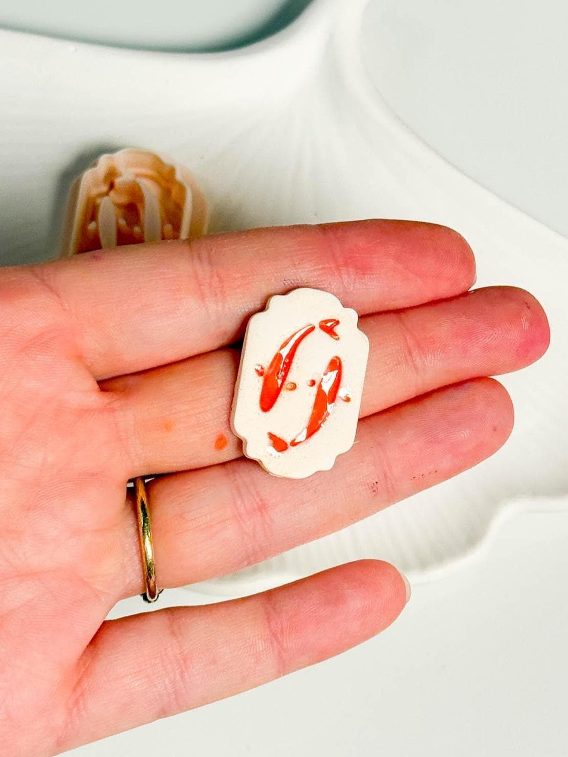 Koi Fish Clay Cutter: Ornate Frame, Pisces Earrings