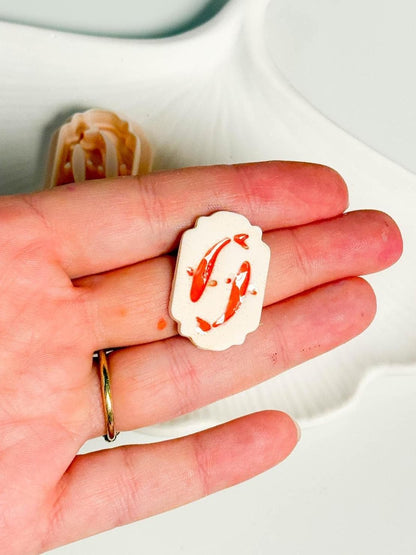 Koi Fish Clay Cutter: Ornate Frame, Pisces Earrings