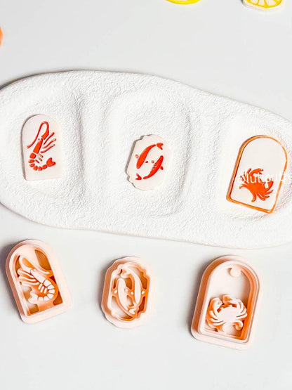 Koi Fish Clay Cutter: Ornate Frame, Pisces Earrings