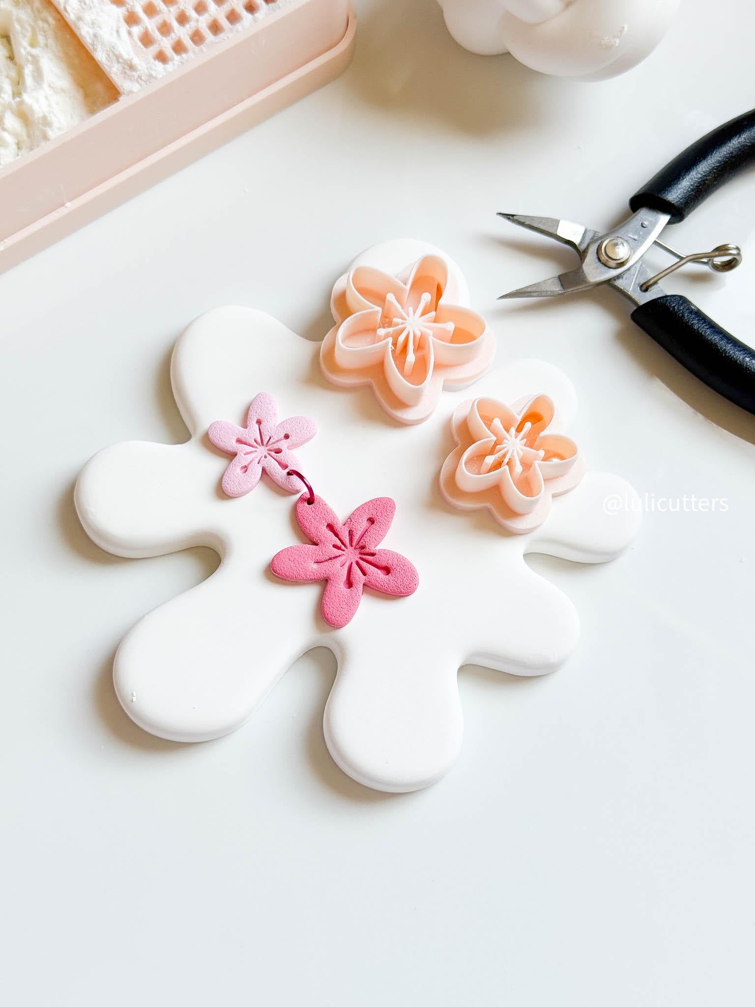 Imprint Flower Clay Cutter 4 Sizes Available, Mix & Match for Dangle or Stud Earrings