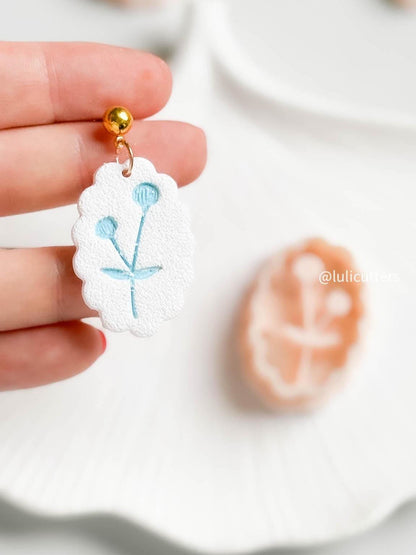 Scalloped Oval Flower Cutter: Botanical Imprint Polymer Clay Tool
