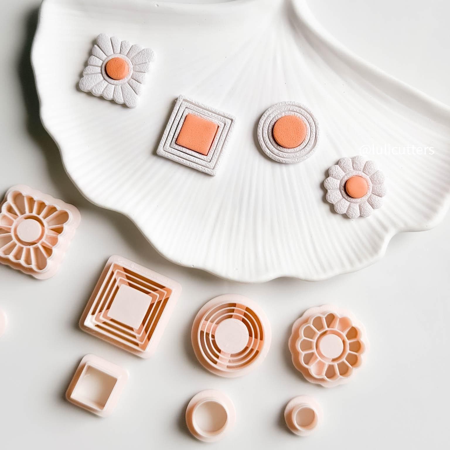 Bezel Frame Clay Earring Cutter Set 4 Unique Shapes, Single or as Bundle