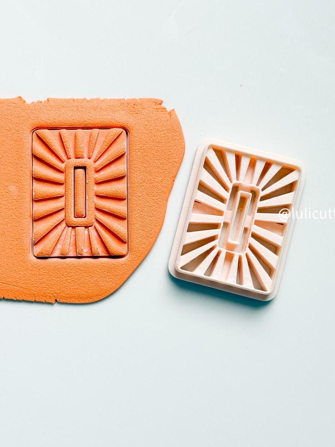 Sunburst Rectangle Clay Cutter: Imprint Earring Tool