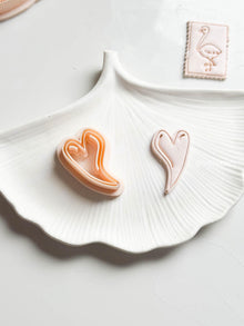 Sketchy Heart Cutter Wavy Hand-Drawn Polymer Clay Cutter with Imprint Lines