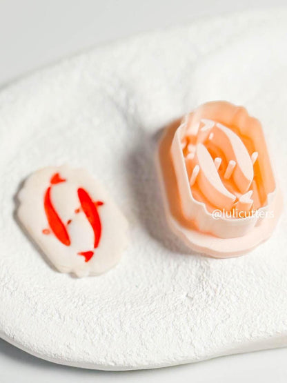Koi Fish Clay Cutter: Ornate Frame, Pisces Earrings